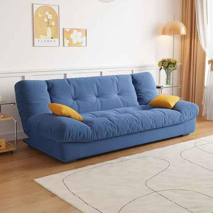 Aroma Homes Modern 3-Seater Convertible Sofabed - Dark Blue - Image 1